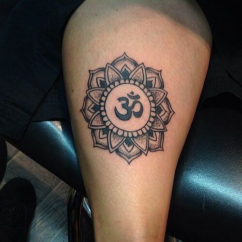 simple om tattoo design mandala