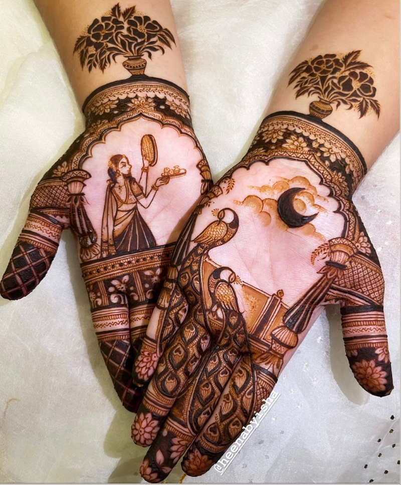 Arabic Karva Chauth Mehendi Design