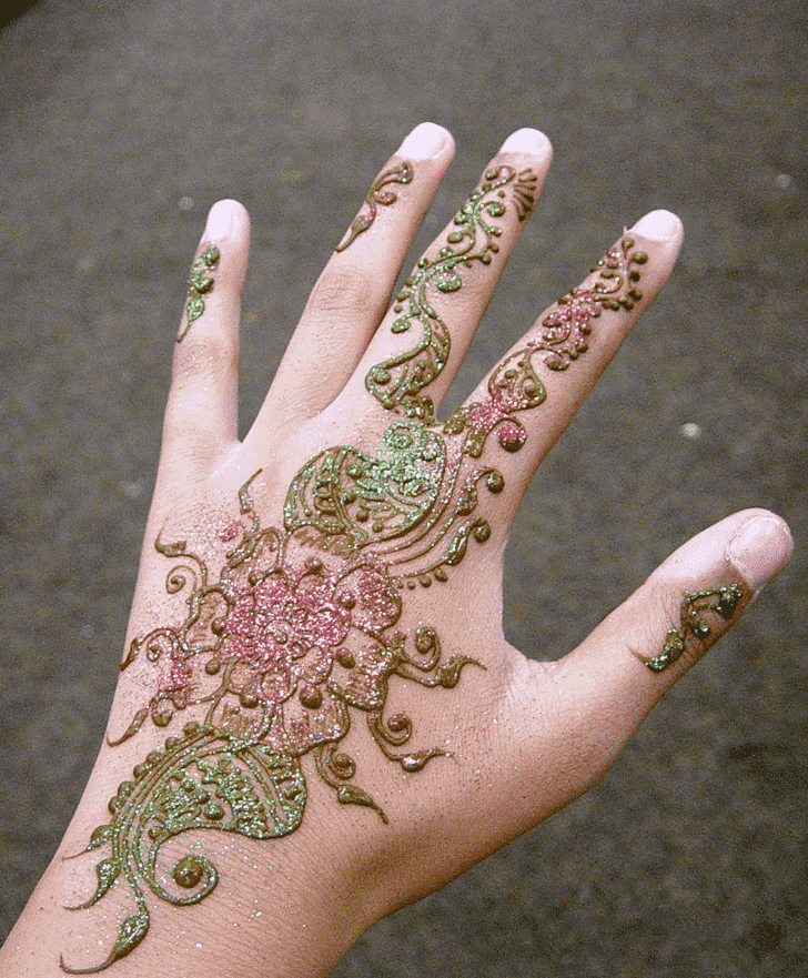 Glitter Mehndi karwa chauth design 3