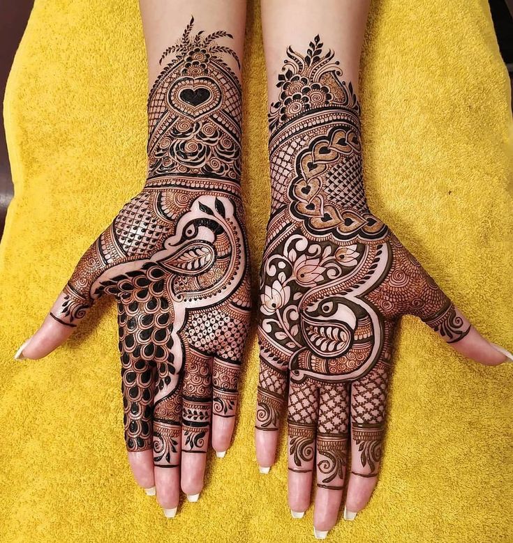 Peacock mehandi design